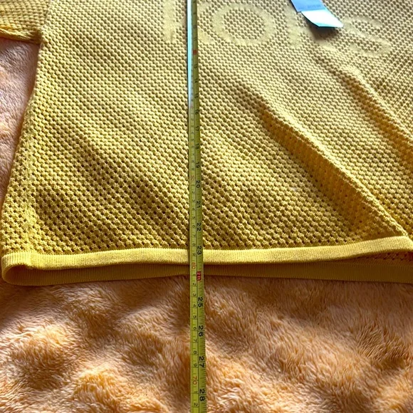 Michael Kors Yellow Crew Neck Sweater with Textured Knit - Picture 9 of 11